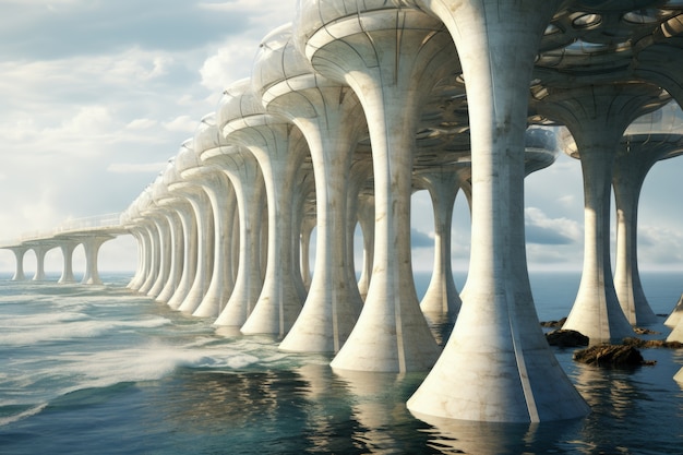 Representasi futuristik dari struktur air