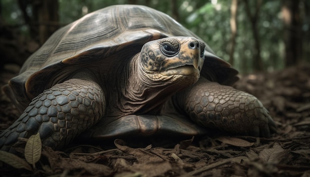 Foto gratuita reptil lento arrastrándose cerca del caparazón de tortuga generado por ia