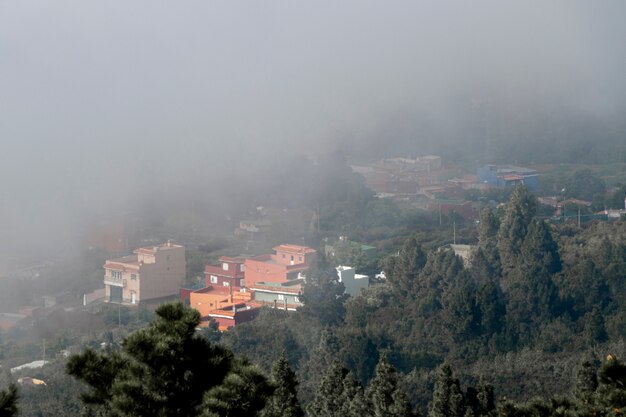 Resort de alta vista rodeado de nubes