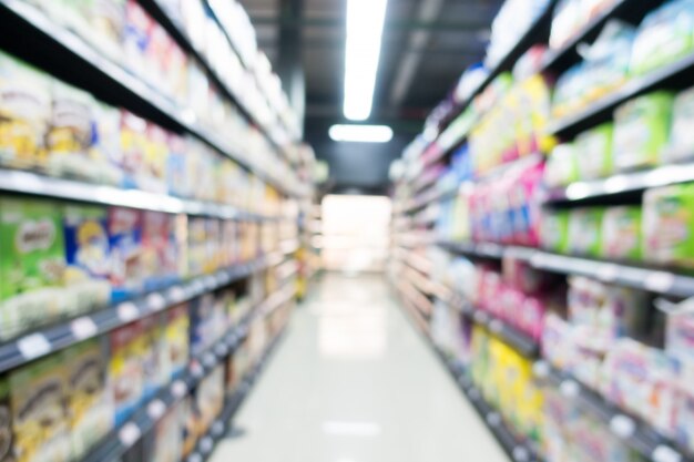 Resumen borroso supermercado en grandes almacenes