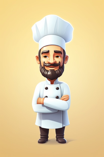 retrato 3d del chef
