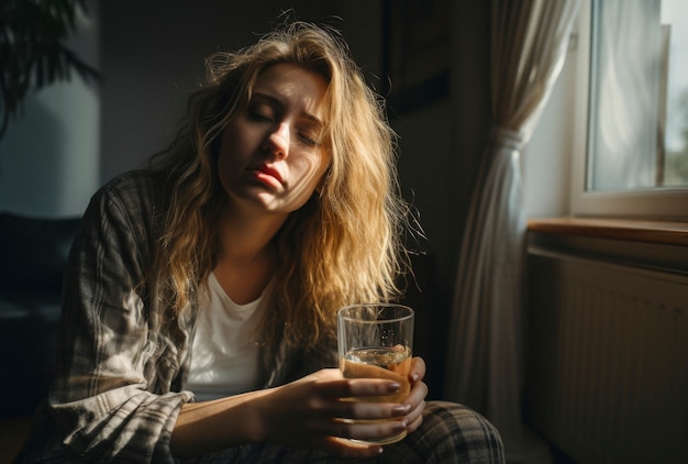 Foto gratuita retrato de un adolescente que sufre de resaca