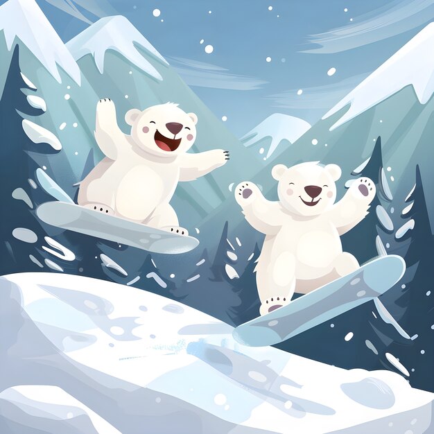 Retrato del adorable oso polar blanco con nieve