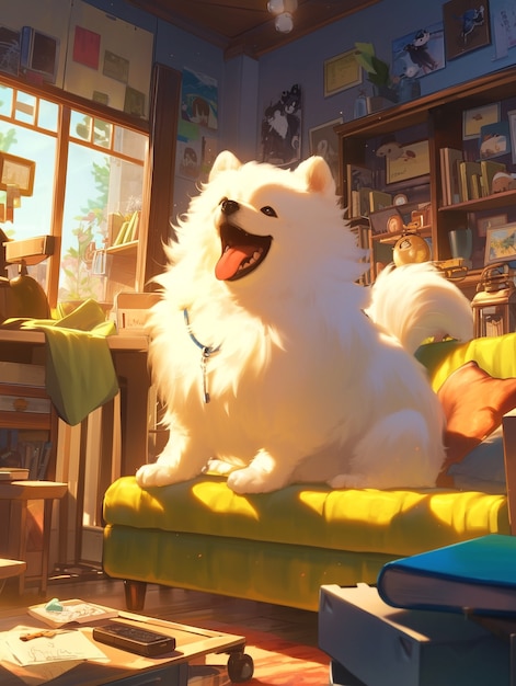 Foto gratuita retrato de un adorable perro de anime