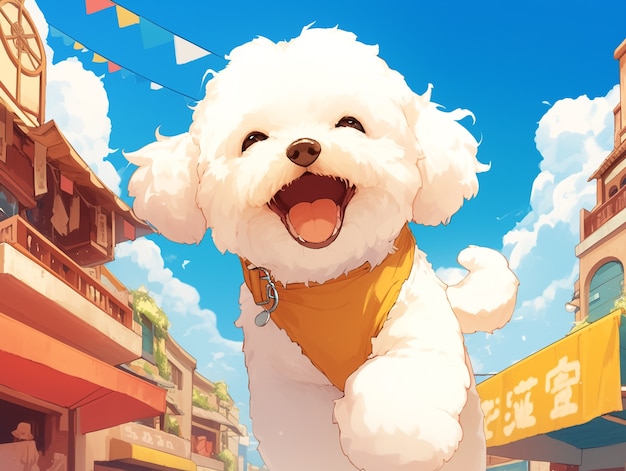 Foto gratuita retrato de un adorable perro de anime