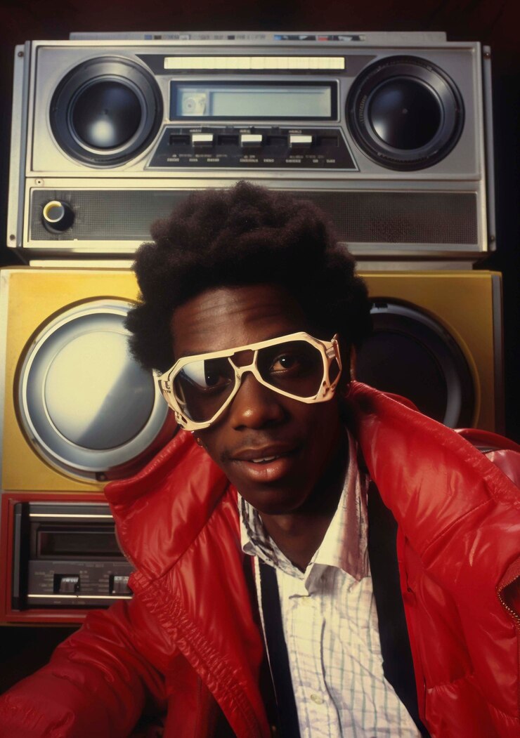 Foto gratuito retrato de un adulto joven escuchando la transmisión de radio