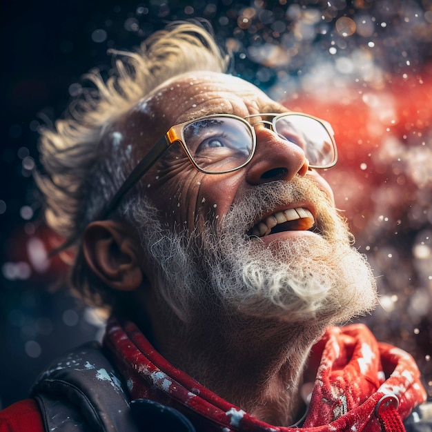 Retrato de un aficionado al fútbol disfrutando del partido