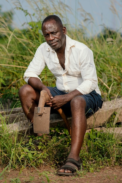 Retrato, africano, hombre mayor