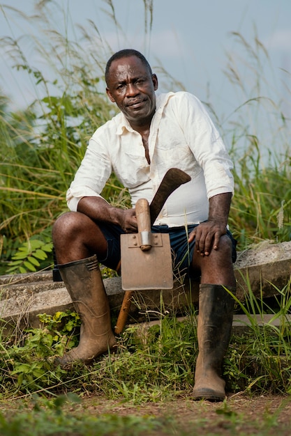 Retrato, africano, hombre mayor