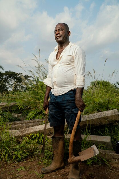 Retrato, africano, hombre mayor