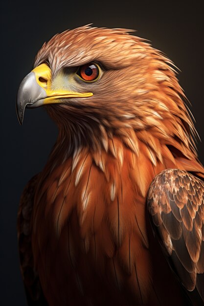 Retrato de águila en 3D