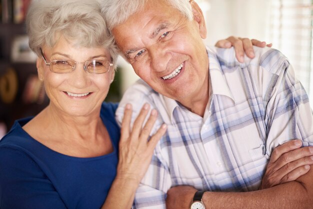 Retrato, de, alegre, pareja mayor