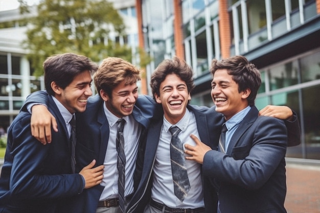 Retrato de amigos hombres compartiendo un momento afectuoso de amistad