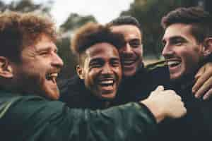 Foto gratuita retrato de amigos hombres compartiendo un momento afectuoso de amistad