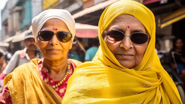 Foto gratuita retrato de ancianas indias