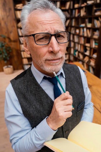 Foto gratuita retrato de anciano elegante