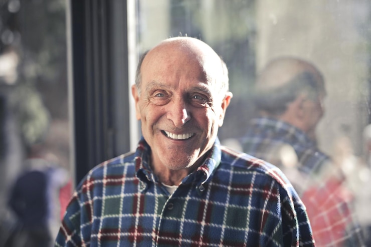 retrato, de, anciano sonriente