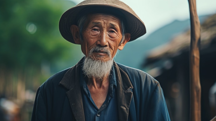 Foto gratuito retrato de un anciano en vista frontal