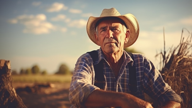 Retrato de un anciano en vista frontal