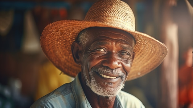 Retrato de un anciano en vista frontal