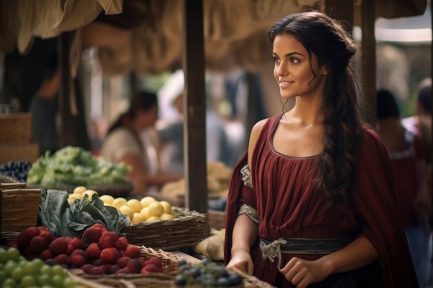 Foto gratuita retrato de una antigua mujer romana