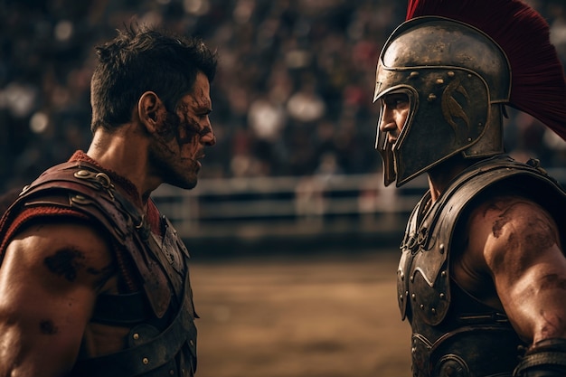 Retrato de los antiguos combatientes romanos