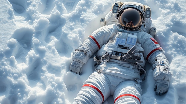 Retrato de un astronauta en traje espacial haciendo una actividad humana regular