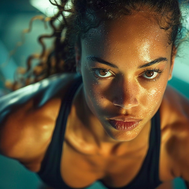 Foto gratuita retrato de una atleta que compite en los juegos olímpicos