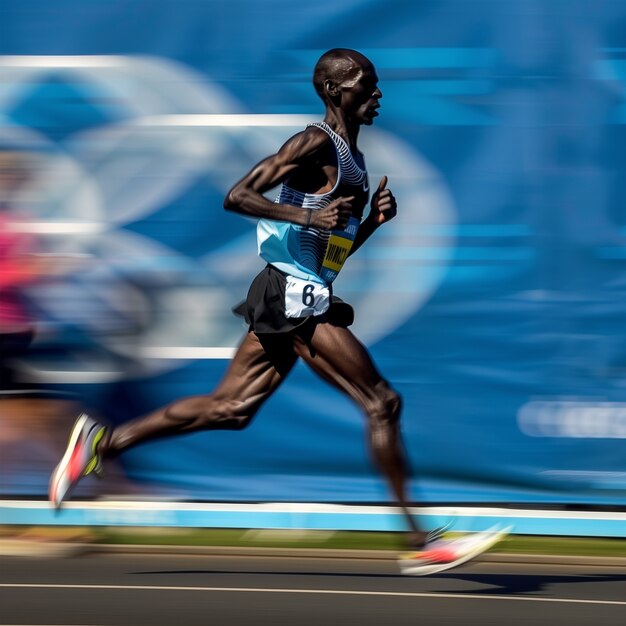 Retrato de un atleta que compite en el torneo de los Juegos Olímpicos