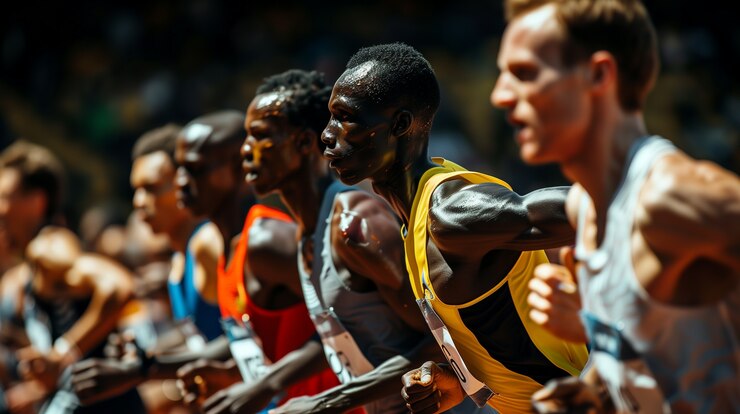 Foto gratuito retrato de un atleta que compite en el torneo de los juegos olímpicos
