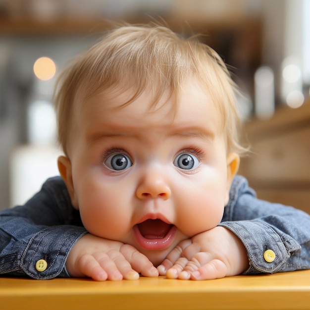 Foto gratuita retrato de bebé con ojos grandes