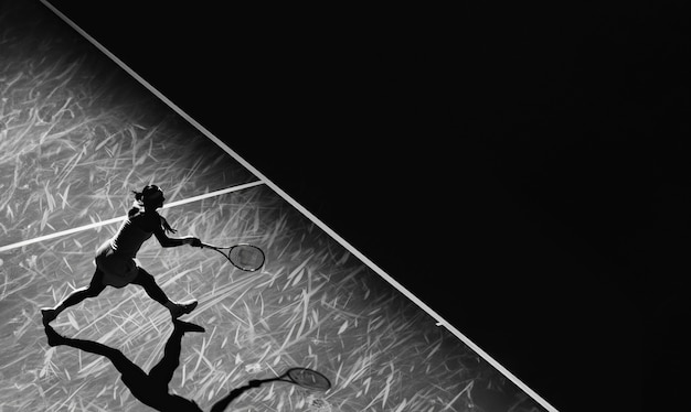 Foto gratuita retrato en blanco y negro de un jugador de tenis profesional