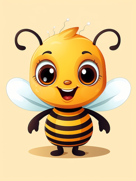 Retrato de una bonita abeja animada
