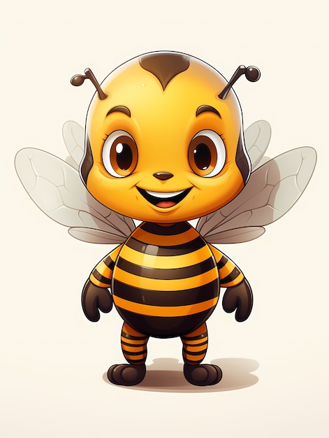 Retrato de una bonita abeja de dibujos animados