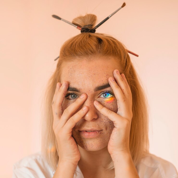 Foto gratuito retrato de chica artística