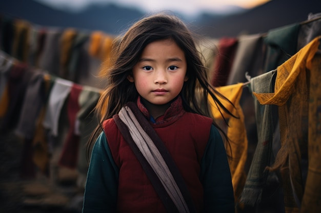 Foto gratuita retrato de una chica joven con ropa tradicional