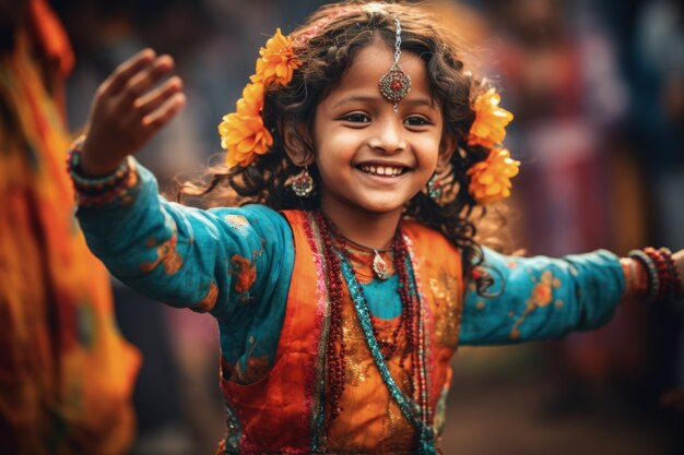 Foto gratuita retrato de una chica joven con ropa tradicional