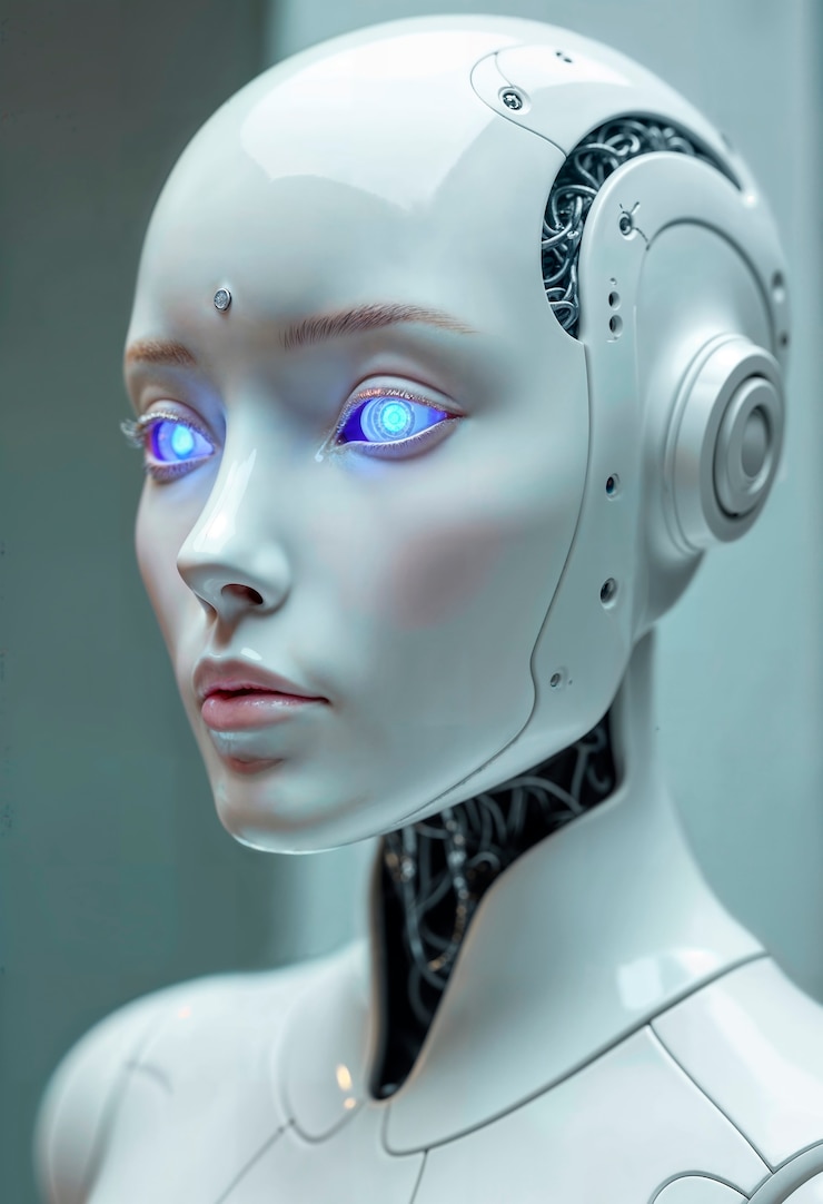 Foto gratuito el retrato de la ciencia ficción del robot