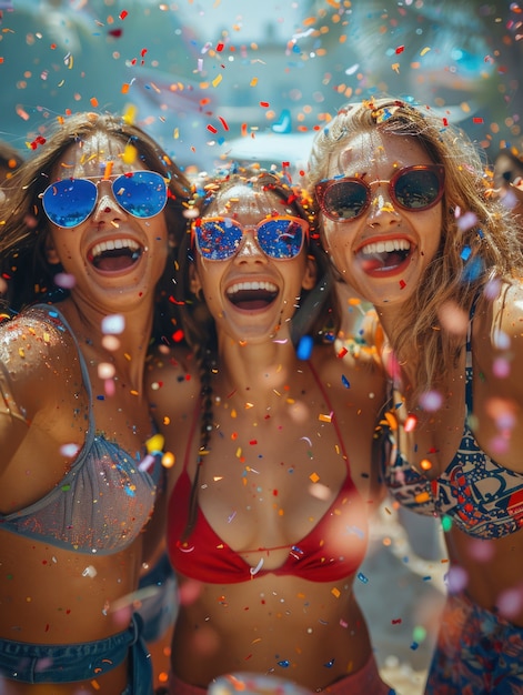 Foto gratuita retrato cinematográfico de personas celebrando el día de la independencia de los estados unidos, una fiesta nacional