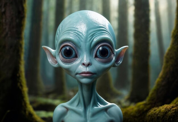 Retrato de una criatura extraterrestre o alienígena