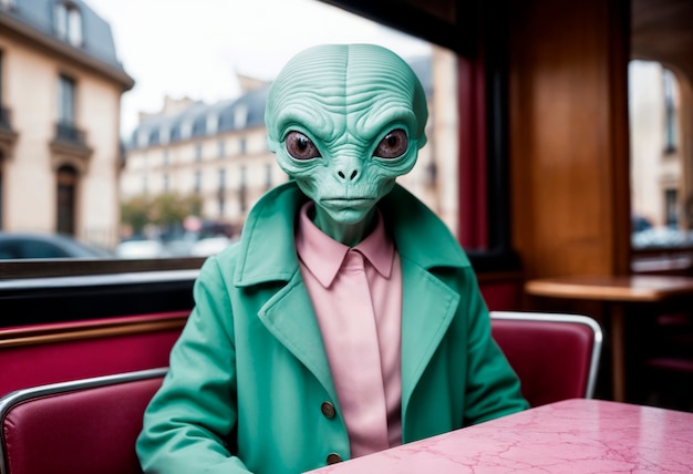 Retrato de una criatura extraterrestre o alienígena