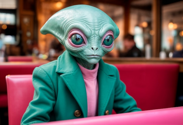 Retrato de una criatura extraterrestre o alienígena