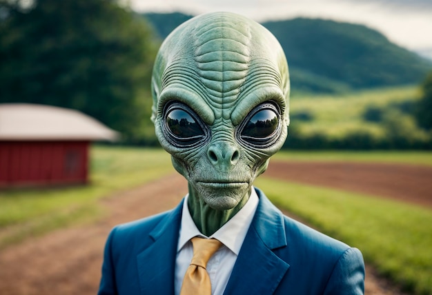 Retrato de una criatura extraterrestre o alienígena