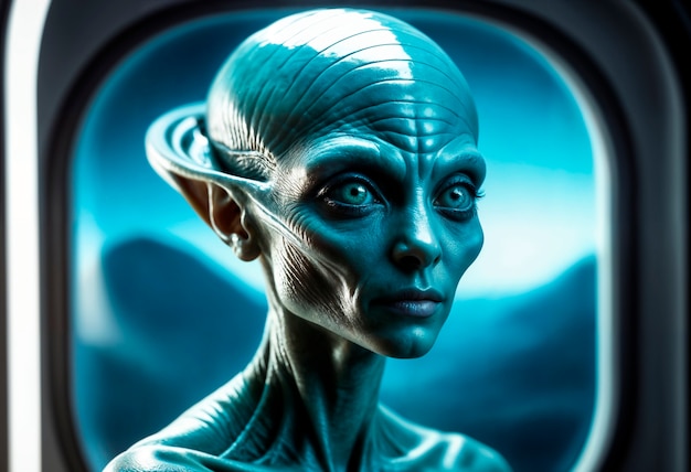 Foto gratuita retrato de una criatura extraterrestre o alienígena