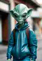 Foto gratuita retrato de una criatura extraterrestre o alienígena