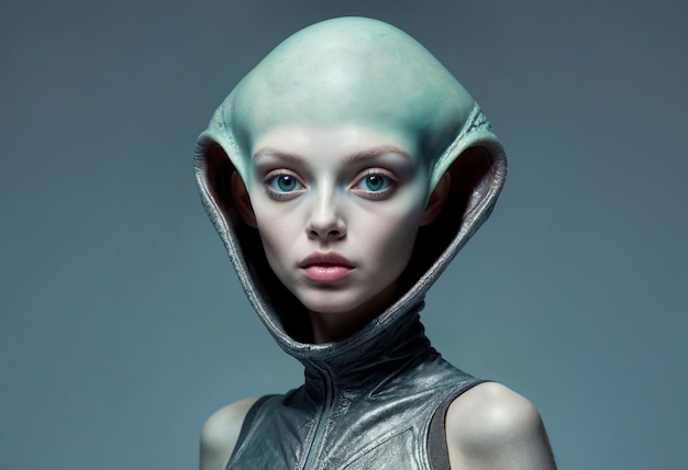 Foto gratuita retrato de una criatura extraterrestre o alienígena