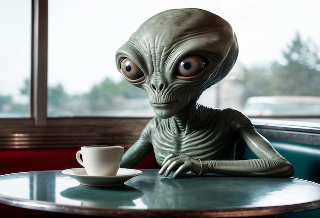 Retrato de una criatura extraterrestre o alienígena