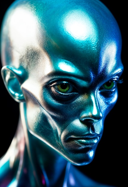 Foto gratuita retrato de una criatura extraterrestre o alienígena