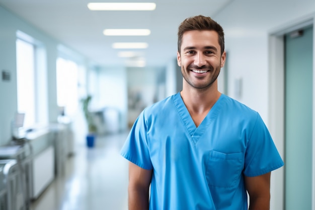 Foto gratuita retrato de un enfermero trabajador