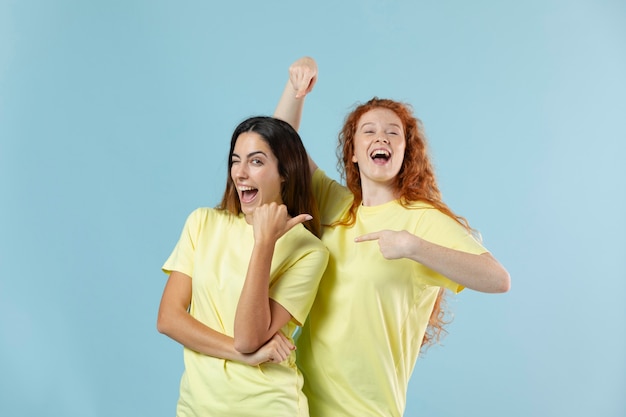 Retrato de estudio de mujeres hermosas